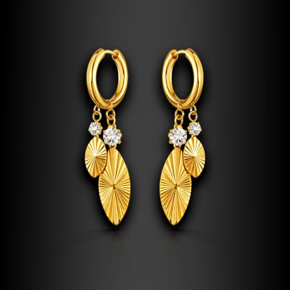 Dámské ocelové náušnice Elanthis s visacími přívěsky (1)