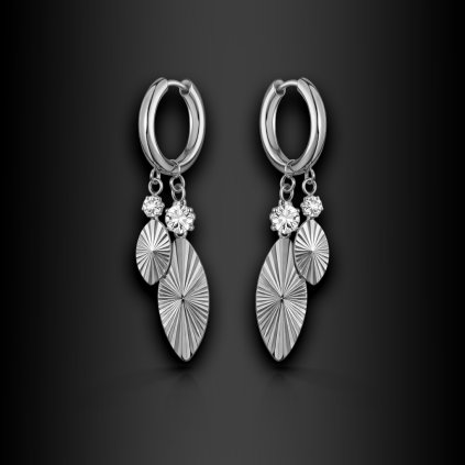 Dámské ocelové náušnice Elanthis s visacími přívěsky (3)