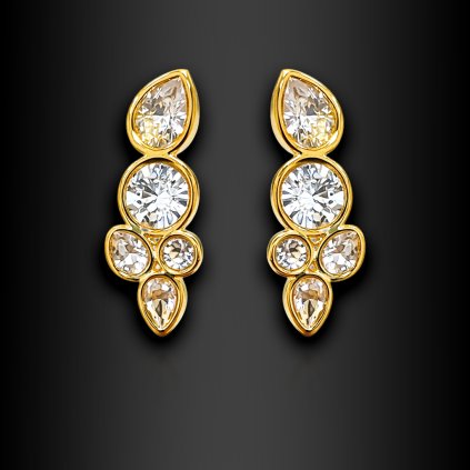 Dámské ocelové náušnice Tamar se zirkony (1)