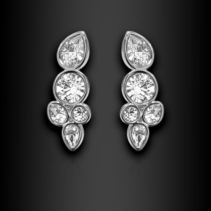 Dámské ocelové náušnice Tamar se zirkony (3)