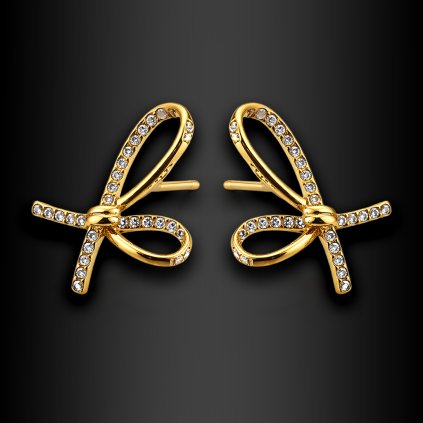 Dámské ocelové náušnice Marlee ve tvaru mašlí se zirkony (1)