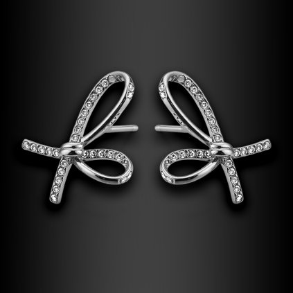 Dámské ocelové náušnice Marlee ve tvaru mašlí se zirkony (3)