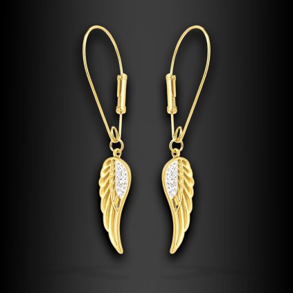 Dámské ocelové náušnice Vittea s motivem andělských křídel se zirkony (1)