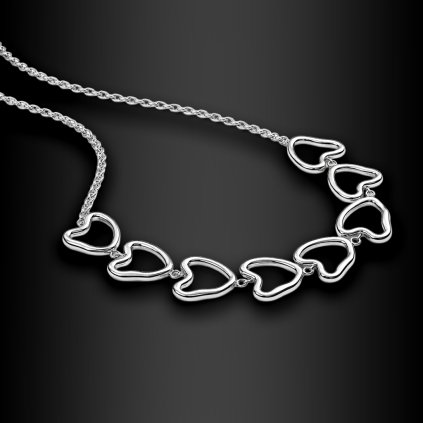Dámský ocelový náhrdelník Calivra se srdcovými symboly (3)