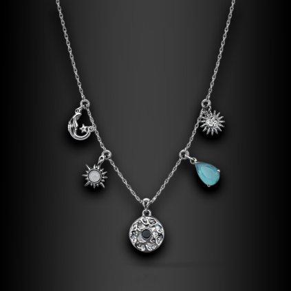 Dámský ocelový náhrdelník Elvera s symbolickými přívěsky (5)