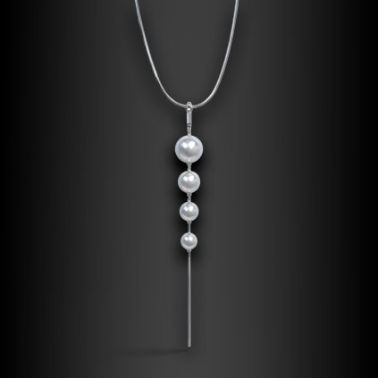 Dámský ocelový náhrdelník Lunessa s říčními perličkami (1)