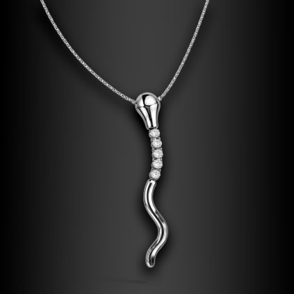 Dámský ocelový náhrdelník Arvenia s pohyblivým hadím přívěskem (1)
