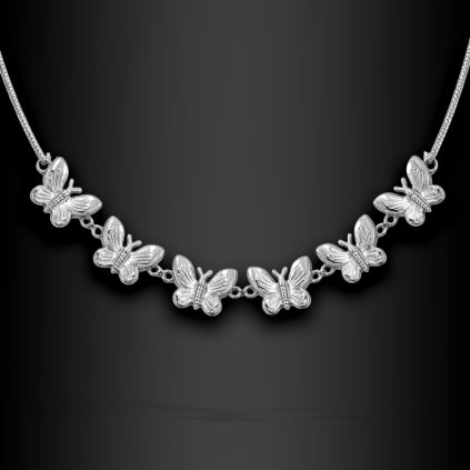 Dámský ocelový náhrdelník Velmeya s motivy motýlů (3)