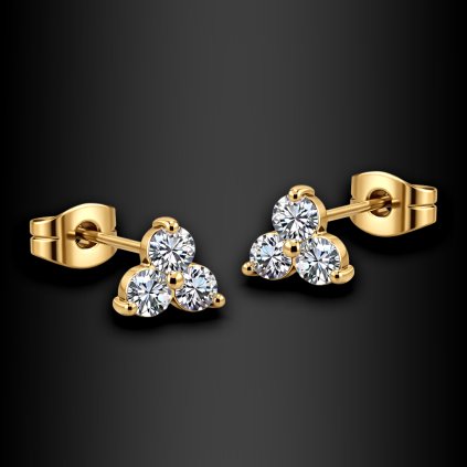 Dámské jemné ocelové náušnice pecky Delvessa se zirkony (1)