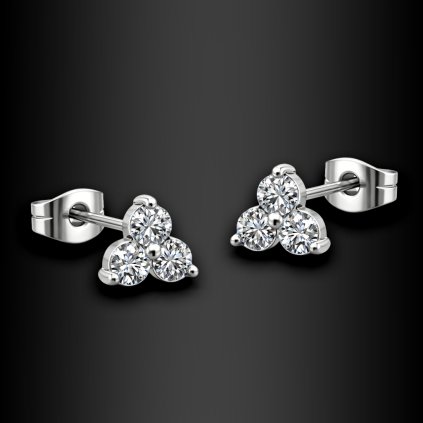 Dámské jemné ocelové náušnice pecky Delvessa se zirkony (3)