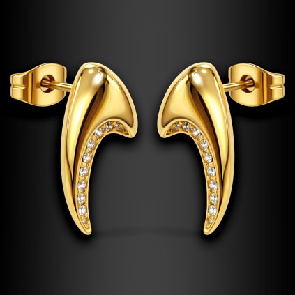 Výrazné dámské ocelové náušnice Althira se zirkony (1)