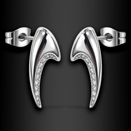 Výrazné dámské ocelové náušnice Althira se zirkony (4)