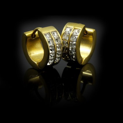 *Náušnice maličké ocelové kruhy Zarina se zirkony | DG Šperky  + Dárkové balení zdarma