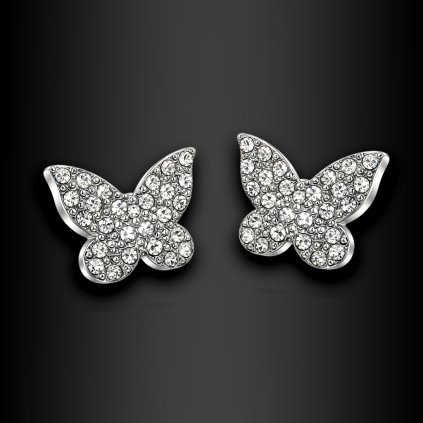 Dámské ocelové náušnice Sofeir ve tvaru motýlů se zirkony (1)
