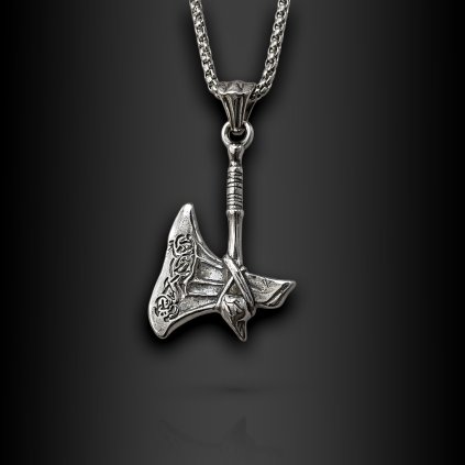 Pánský ocelový přívěsek Elrod – sekera starověkého válečníka (2)