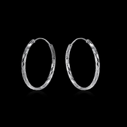 Dámské puncované stříbrné náušnice kruhy Aeternum Splendor (1)