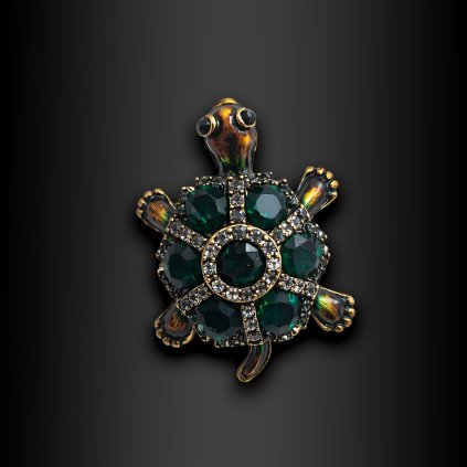 Dámská brož Maravea Green ve tvaru želvy (1)