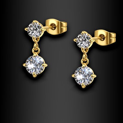 Dámské jemné ocelové náušnice Javeu se zirkony (1)