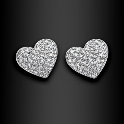 Dámské ocelové náušnice Ariwyn ve tvaru srdce se zirkony (3)