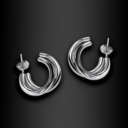 Dámské ocelové náušnice půl kruhy Sorevina (1)