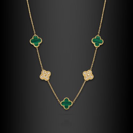 Dámský ocelový náhrdelník Serena Verde s motivy čtyřlístku (1)