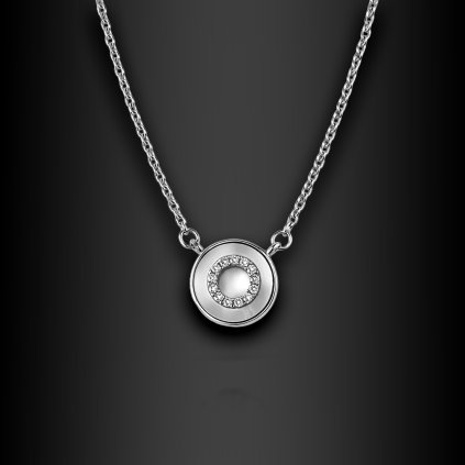 Dámský stříbrný náhrdelník Amirena s perletí a zirkony (1)