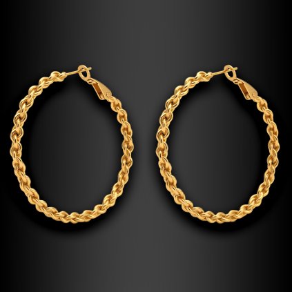 Dámské ocelové náušnice kruhy Karilen v řetězovém designu (3) kopie