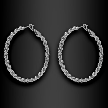 Dámské ocelové náušnice kruhy Karilen v řetězovém designu (3)
