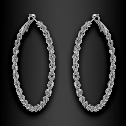 Dámské ocelové náušnice kruhy Karilen v řetězovém designu (1)