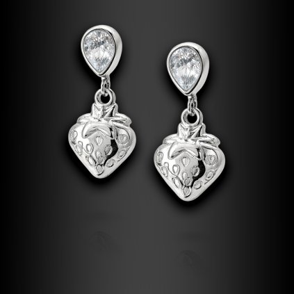 Dámské ocelové náušnice Le Fragole s jahodovým motivem a zirkony (1)