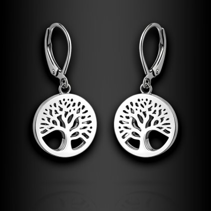 Dámské ocelové náušnice Tressa se symbolem stromu života (1)