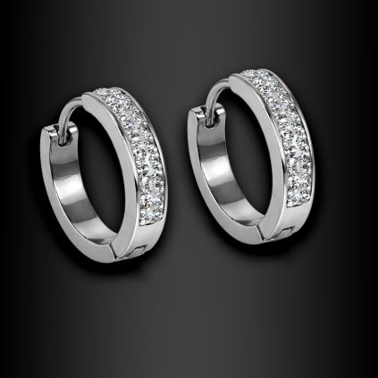 Dámské ocelové náušnice Zahirae se zirkony (1)