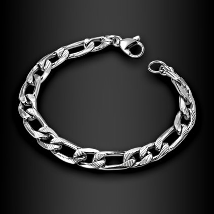 Pánský ocelový Figaro náramek Azmirael s vybrušovanými oky (1)