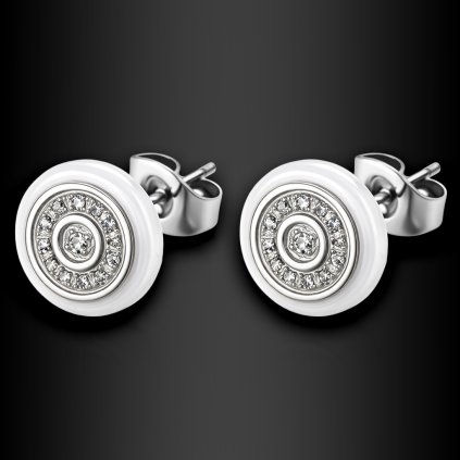 Dámské ocelové náušnice Kaliyah s keramickým detailem (1)