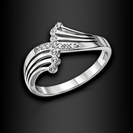 Dámský ocelový prsten Qamarae Silver se zirkony ♀️ DG Šperky