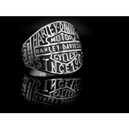 Pánský prsten s motivem Harley Davidson - Chirurgická ocel