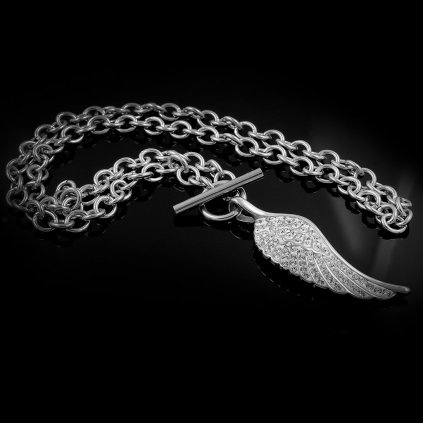 Náhrdelník Křídlo anděla - Chirurgická ocel a zirkony  + Doprava zdarma + Dárkové balení zdarma