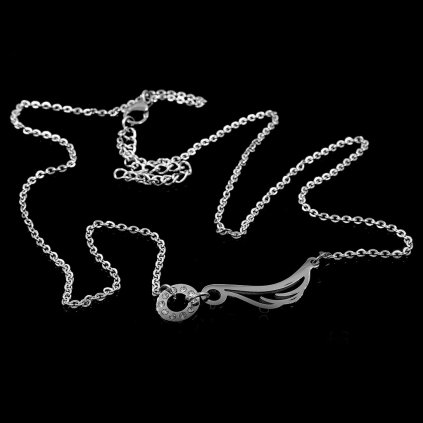 Jemný náhrdelník se symbolem křídla - Chirurgická ocel se zirkony  + Doprava zdarma + Dárkové balení zdarma