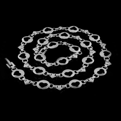Dámský ocelový řetízek se srdíčky | DG Šperky  + Doprava zdarma + Dárkové balení zdarma