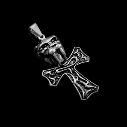 Křížek s hlavou Šavlozubého tygra - Chirurgická ocel  + Doprava zdarma + Dárkové balení zdarma