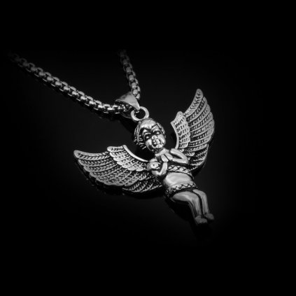 Přívěsek ocelový Anděl s řetízkem | DG Šperky  + Doprava zdarma + Dárkové balení zdarma