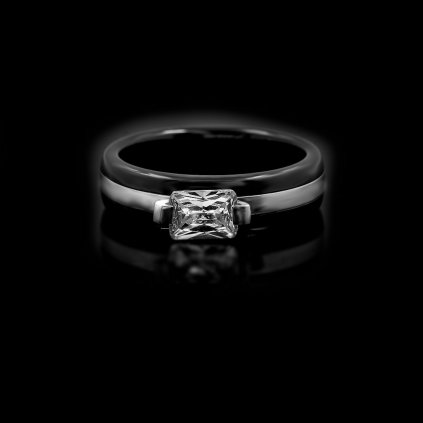 Dámský prsten Silver Black se šperkařskou keramikou a zirkonem | DG Šperky  + Doprava zdarma + Dárkové balení zdarma