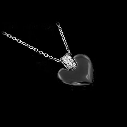Přívěsek jemné keramické srdce v sytě černém provedení | DG Šperky  + Doprava zdarma + Dárkové balení zdarma