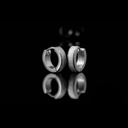 Ocelové náušnice pískované drobné kruhy | DG Šperky  + Doprava zdarma + Dárkové balení zdarma