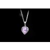 Dámský ocelový přívěsek LILA CORDIS srdce s fialkovým zirkonem | DG Šperky  + Řetízek zdarma + Doprava zdarma + Dárkové balení zdarma