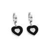Visací ocelové náušnice Black ve tvaru srdce | DG Šperky  + Doprava zdarma + Dárkové balení zdarma