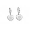Visací ocelové náušnice Silver ve tvaru srdce | DG Šperky  + Doprava zdarma + Dárkové balení zdarma