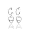 Visací náušnice Srdíčka CUORE AFFETTO Love Silver | DG Šperky  + Doprava zdarma + Dárkové balení zdarma