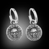 Ocelové unisex visací náušnice Calavera s lebkou - Chirurgická ocel