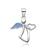 Andělský přívěsek ze stříbra s modrými zirkony | DG Šperky | Stříbro 925/1000  + Doprava zdarma + Dárkové balení zdarma